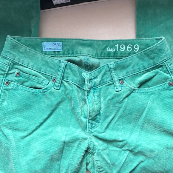 Gap Always Skinny Kelly Green Cords 0P - Picture 1 of 7